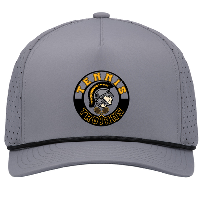 tc-trojans-tennis-crest-pacific-headwear-weekender-perforated-snapback-cap — Graphite/Black — Front — source sha256 559007f2d5513de925848b6878ef8f07e24a3b9cadb2289cec786bebe8981eb2 — Color position 3