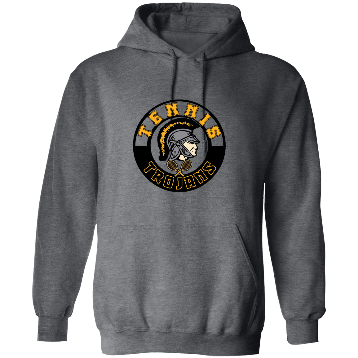 tc-trojans-tennis-crest-gildan-pullover-hoodie — Dark Heather — Front — source sha256 57643effe3679a99a18eb9ff4b74932e6eb1e9abce3c6adf3c8b09c35a852d9f — Color position 6