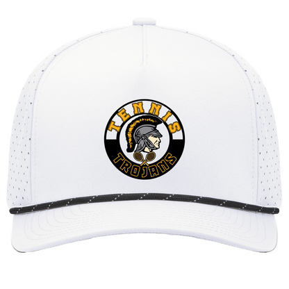 tc-trojans-tennis-crest-pacific-headwear-weekender-perforated-snapback-cap — White/Black — Front — source sha256 5e2486a363585f76a386333426e6d024a6f14b872b1da963cc7d6cd5f70e5bf3 — Color position 7