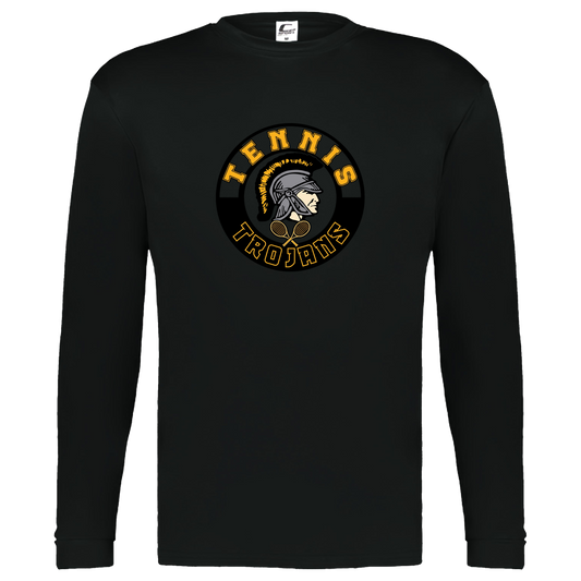 tc-trojans-tennis-crest-c2-kids-performance-long-sleeve-tee — Black — Front — source sha256 7812366e402a428c961d42ee8c54fd589ef9e1c4ada1ef6e0d36b9b0a529bdf6 — Color position 1