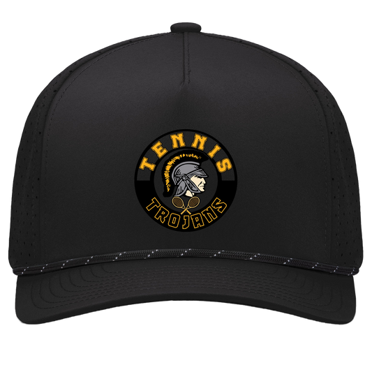 tc-trojans-tennis-crest-pacific-headwear-weekender-perforated-snapback-cap — Black/Black — Front — source sha256 7b1eeab808f38e78b3434755a4e25c60bb446ab2ee919286ba319b4c27f33002 — Color position 1