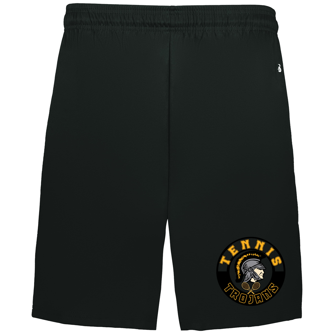 tc-trojans-tennis-crest-badger-adult-b-core-7-inch-short-with-pockets — Black — Front — source sha256 91bab9e2ab79284d39548e119a03a6287515191fca6865c3e801c7515119cbb1 — Color position 1
