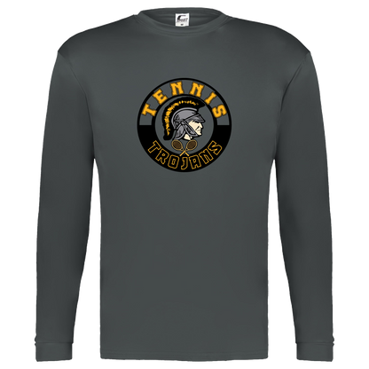tc-trojans-tennis-crest-c2-kids-performance-long-sleeve-tee — Graphite — Front — source sha256 933bfa60c201b1a0ad107051fa238cc1ddc3d7df720c7581e07fec39af8e29b1 — Color position 2
