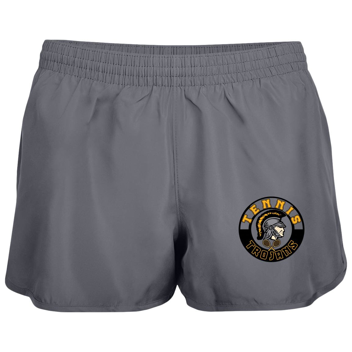 tc-trojans-tennis-crest-augusta-ladies-wayfarer-running-shorts — Graphite — Front — source sha256 962e2262251f9485d055e61584ec4481c2b0eacbe64e527e99485e29b6b50c81 — Color position 2