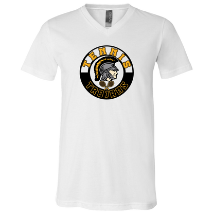 tc-trojans-tennis-crest-bella-canvas-unisex-jersey-ss-v-neck-t-shirt — White — Front — source sha256 afb43cbc53388516dd6c0d657d78f91baf194d93295d4c4b3a3b29475f6fe9b7 — Color position 1