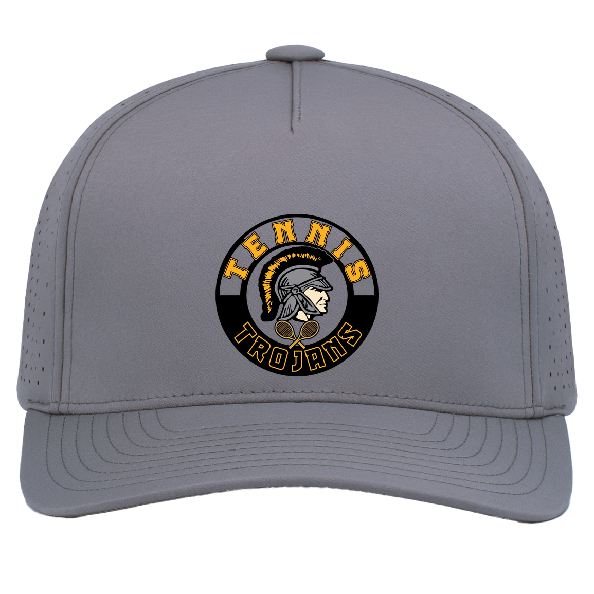 tc-trojans-tennis-crest-pacific-headwear-weekender-perforated-snapback-cap — Graphite — Front — source sha256 b287d7625f66093a63d6250b28d42dcc8d1977d7bec54c333690f9249929192f — Color position 4