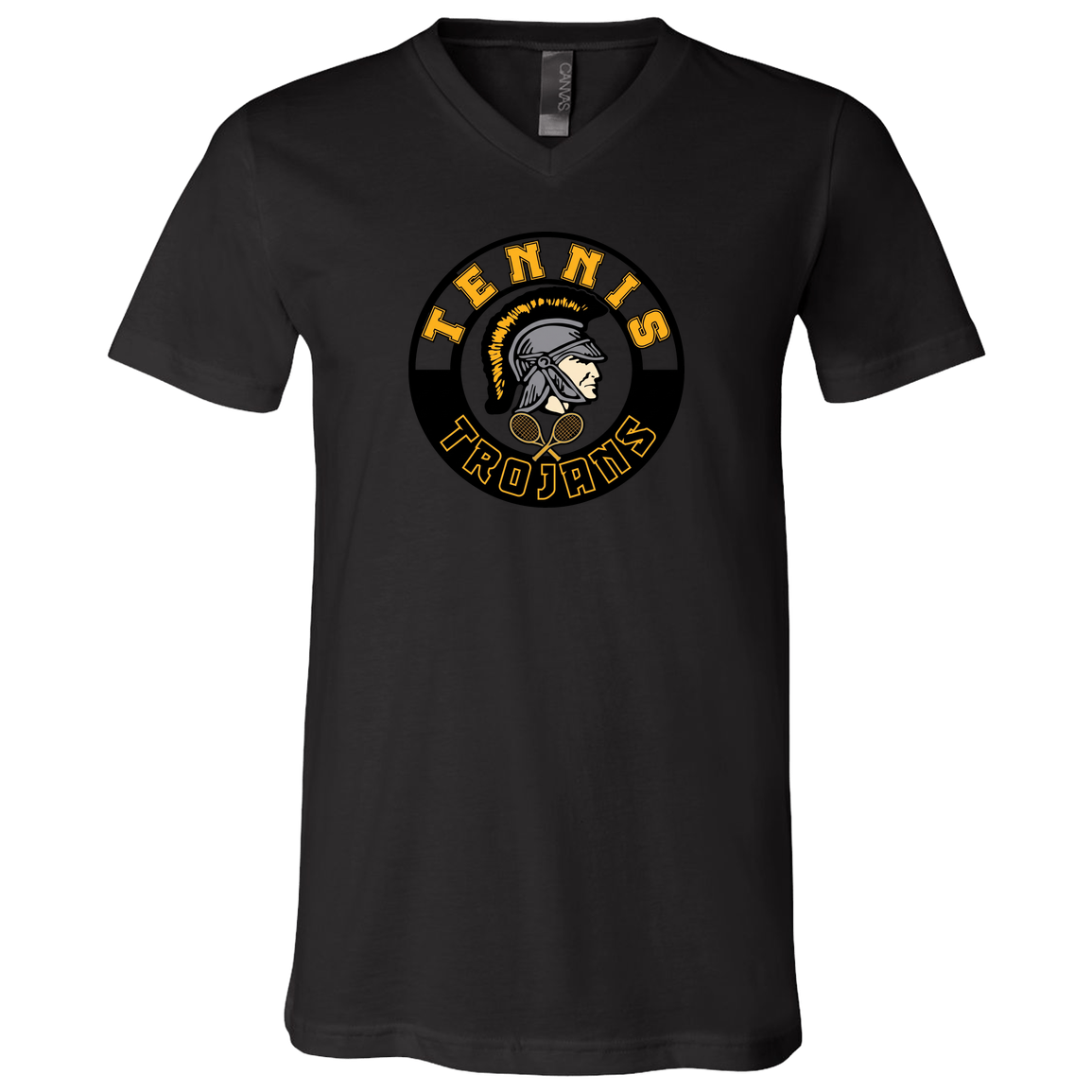 tc-trojans-tennis-crest-bella-canvas-unisex-jersey-ss-v-neck-t-shirt — Black — Front — source sha256 b843801819b62a471cecc4caa6948af2b4a299bd4b3ddeb7b5b20aed2e65ed8f — Color position 2