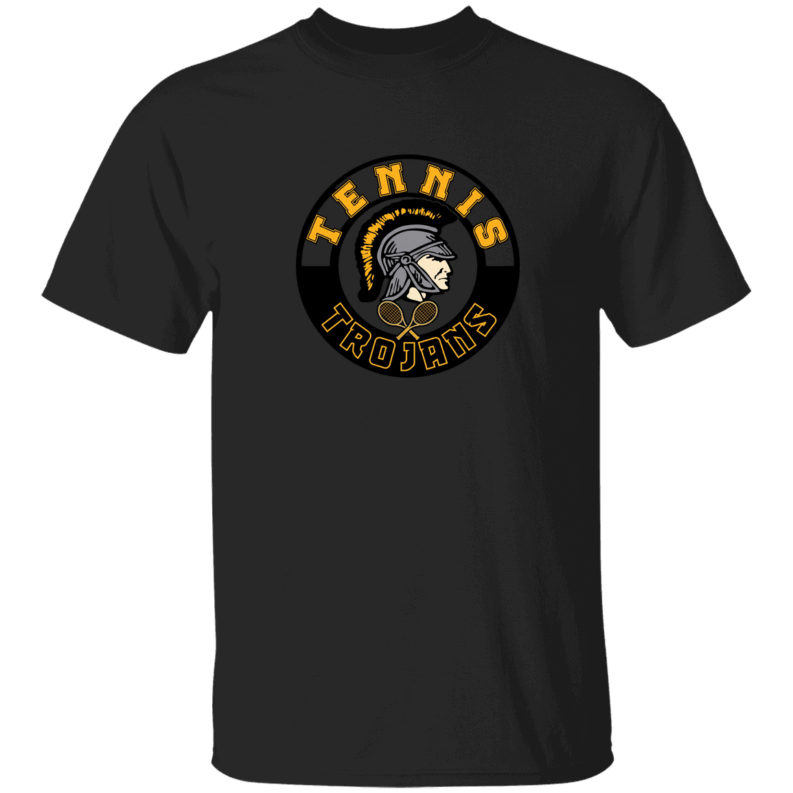 tc-trojans-tennis-crest-gildan-5-3-oz-t-shirt — Black — Front — source sha256 e24ab0a05134b5513beafc4dd43541c39cc2b89473a64723ea2f02896708e35d — Color position 5