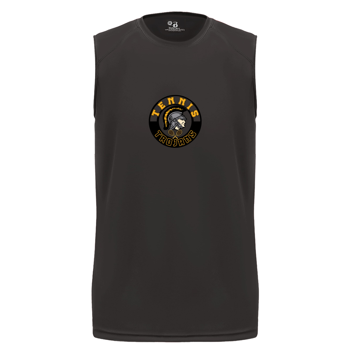 tc-trojans-tennis-crest-badger-b-core-sleeveless-performance-tee — Black — Front — source sha256 f757af78a1c8704f604e7eef6dc3fb730771e8c2f1b55c00a31be856dc0a80f4 — Color position 1