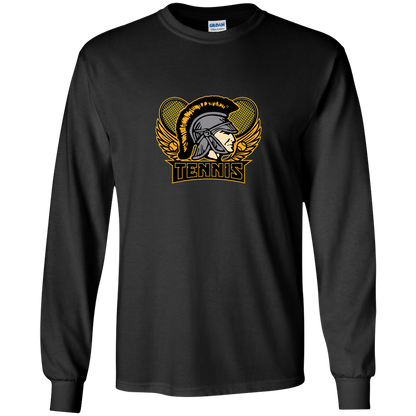 tc-trojans-tennis-insignia-v2-gildan-youth-ls-t-shirt — Black — Front — source sha256 3a3989a78b0a5d9f4c28bfca6f86455195d63000e0fbd83044f8f2017ab7a529 — Color position 3