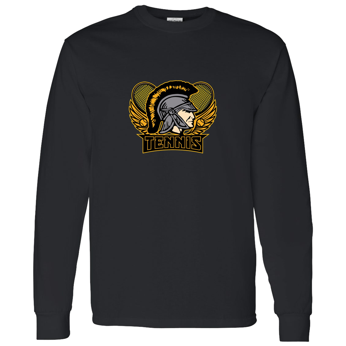 tc-trojans-tennis-insignia-v2-gildan-ls-t-shirt-5-3-oz — Black — Front — source sha256 441c10eb643a500962afb7c143639b5e5376b477fd6ce23f6fac7dadaf02ca07 — Color position 4