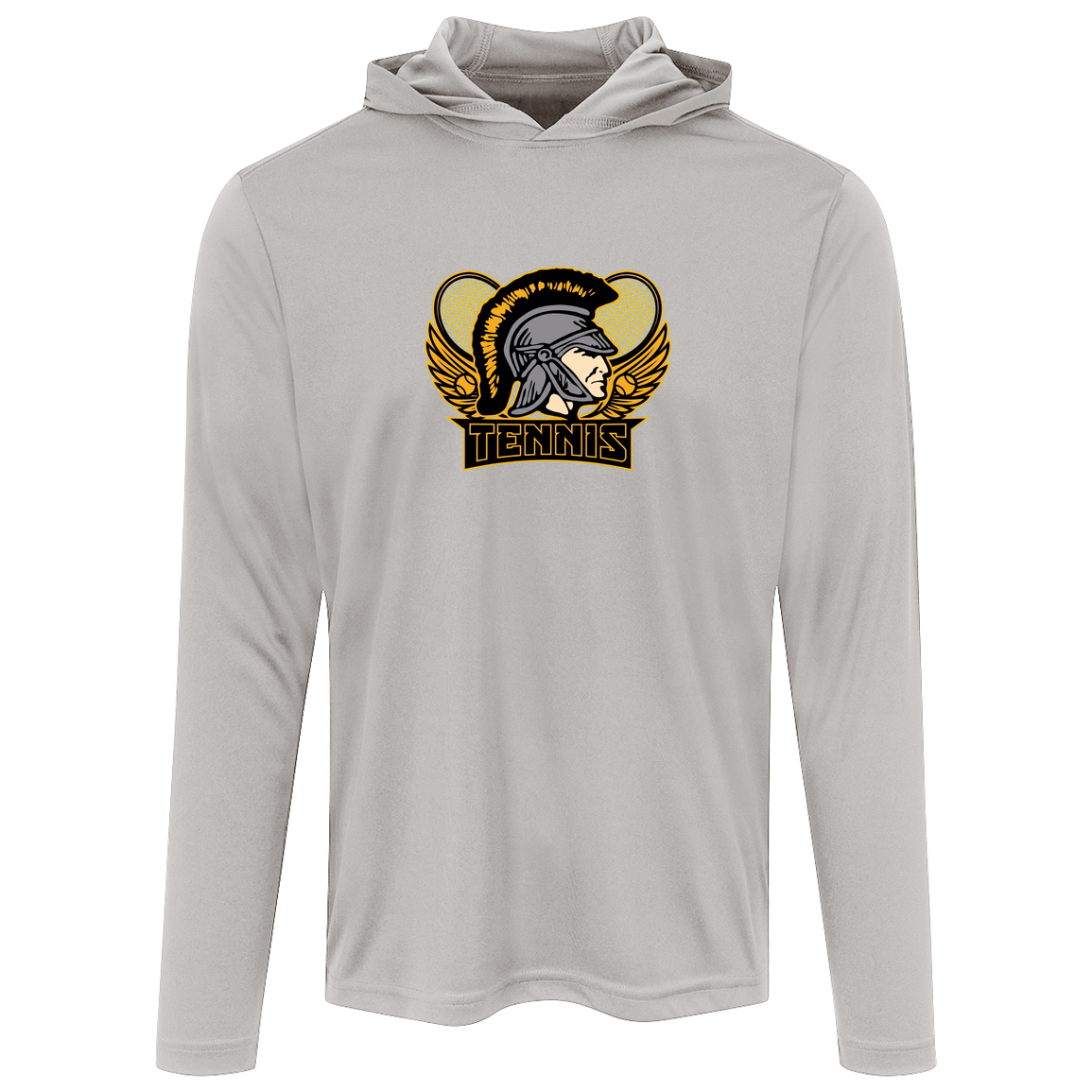 tc-trojans-tennis-insignia-v2-sport-tek-mens-competitor-hooded-tee — Silver — Front — source sha256 4d91a2fb8cca59d6050ee219d1b682a1d832ec404daf137507779601eb142590 — Color position 3