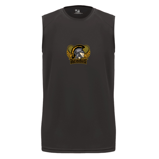tc-trojans-tennis-insignia-v2-badger-b-core-sleeveless-performance-tee — Black — Front — source sha256 63e74c4cde465ea1484a8fc26e05dc781adb745f17075efd1151f431c1732f1b — Color position 1