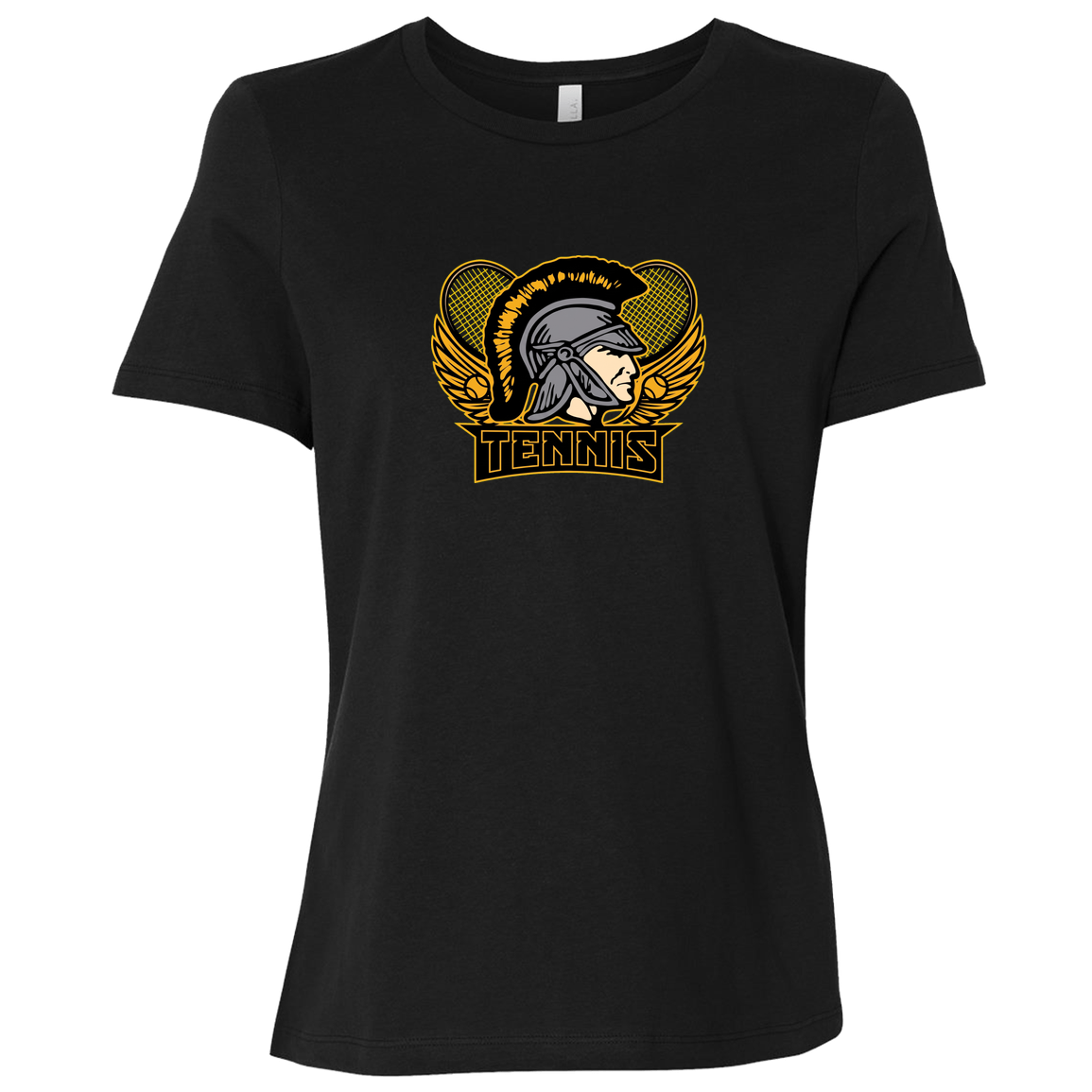 tc-trojans-tennis-insignia-v2-bella-canvas-ladies-relaxed-jersey-short-sleeve-t-shirt — Black — Front — source sha256 70dd5e901f7c069036d4f41f8b220d273d36b1415af65aa973edbbe6fbcf9aa1 — Color position 5