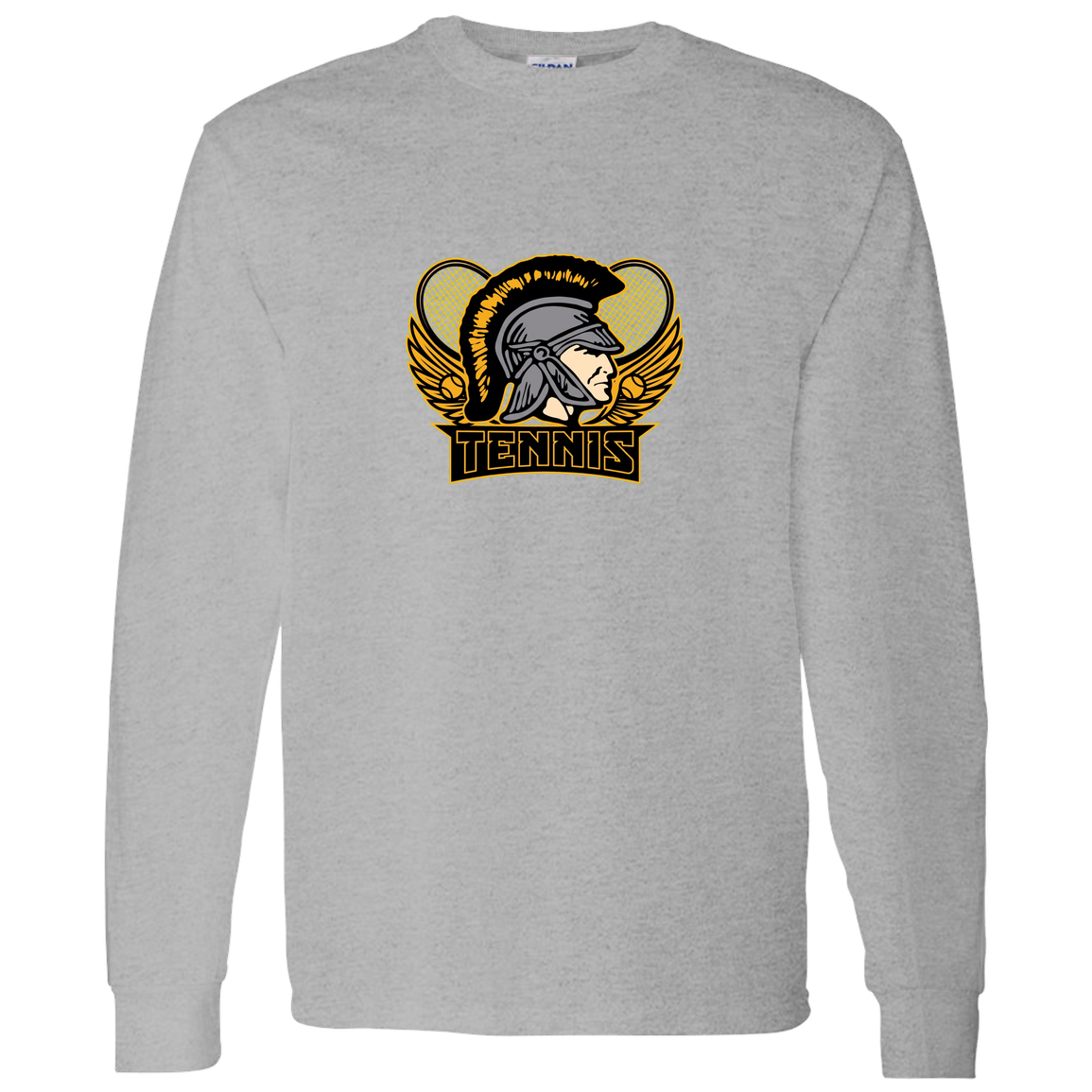 tc-trojans-tennis-insignia-v2-gildan-ls-t-shirt-5-3-oz — Sport Grey — Front — source sha256 7f64e94e945e5e0f9c9b11a55742c43c4d9b39760c5edc80f255aed337b518a6 — Color position 5