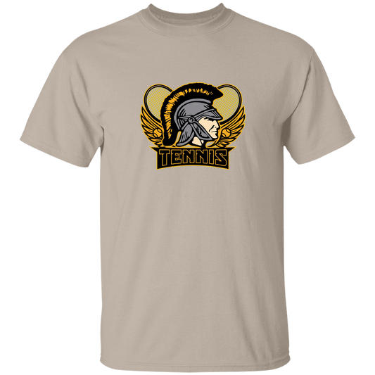 tc-trojans-tennis-insignia-v2-gildan-5-3-oz-t-shirt — Sand — Front — source sha256 8af7e3191ec25bb2ad9540c40ab299f61d697e5b2309aa55737791cdedbd82b1 — Color position 1
