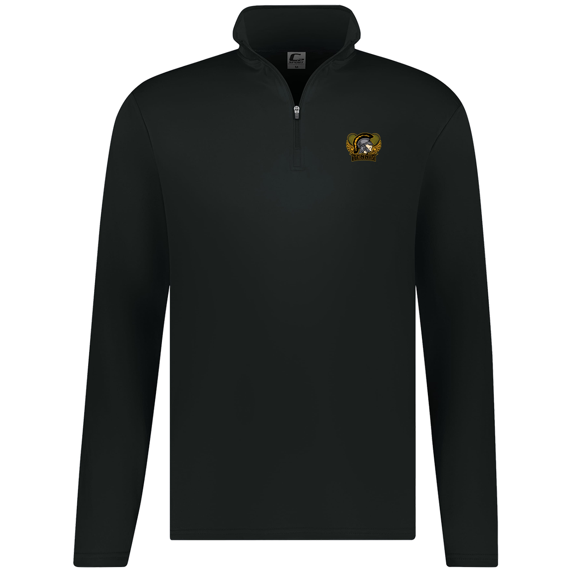 tc-trojans-tennis-insignia-v2-c2-mens-1-4-zip-pullover — Black — Front — source sha256 c5a124ff21be342fe070860346da057bb0ba714f3a9f8238dacbe0a0cb95fe9b — Color position 1