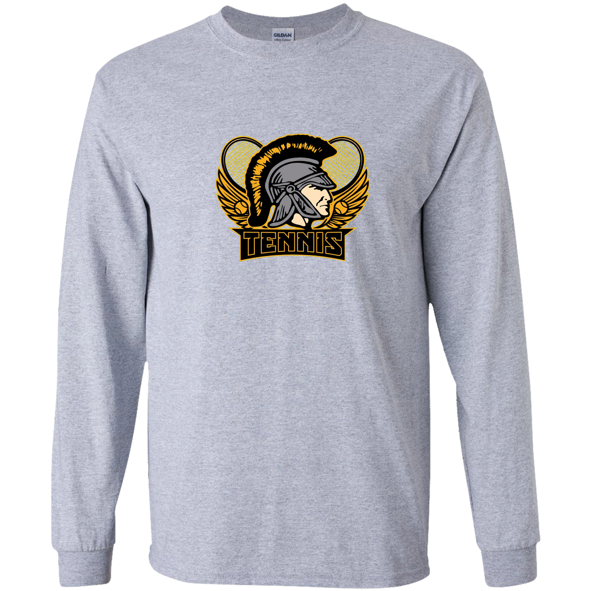 tc-trojans-tennis-insignia-v2-gildan-youth-ls-t-shirt — Sport Grey — Front — source sha256 d888fe728ec4af7b437cf2e5b6f9ac250c1d2ad053e7c83f6a565385d99eeab6 — Color position 1