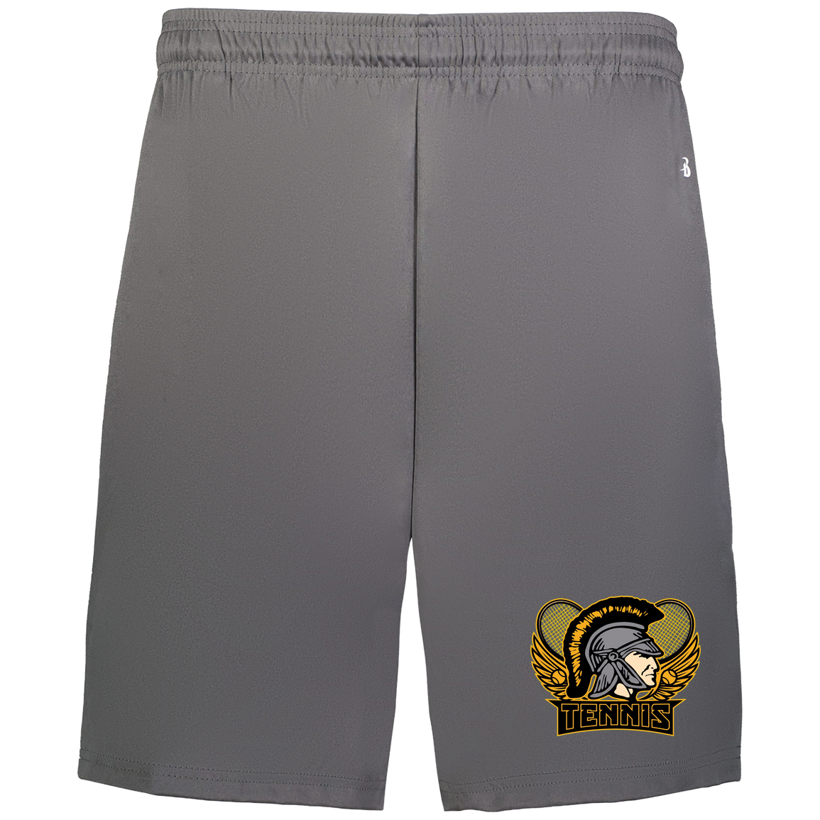 tc-trojans-tennis-insignia-v2-badger-adult-b-core-7-inch-short-with-pockets — Graphite — Front — source sha256 ee0b903d35d2b961a303bcdba4bcf41d91cbf141d466ec033525c846fdd04666 — Color position 2