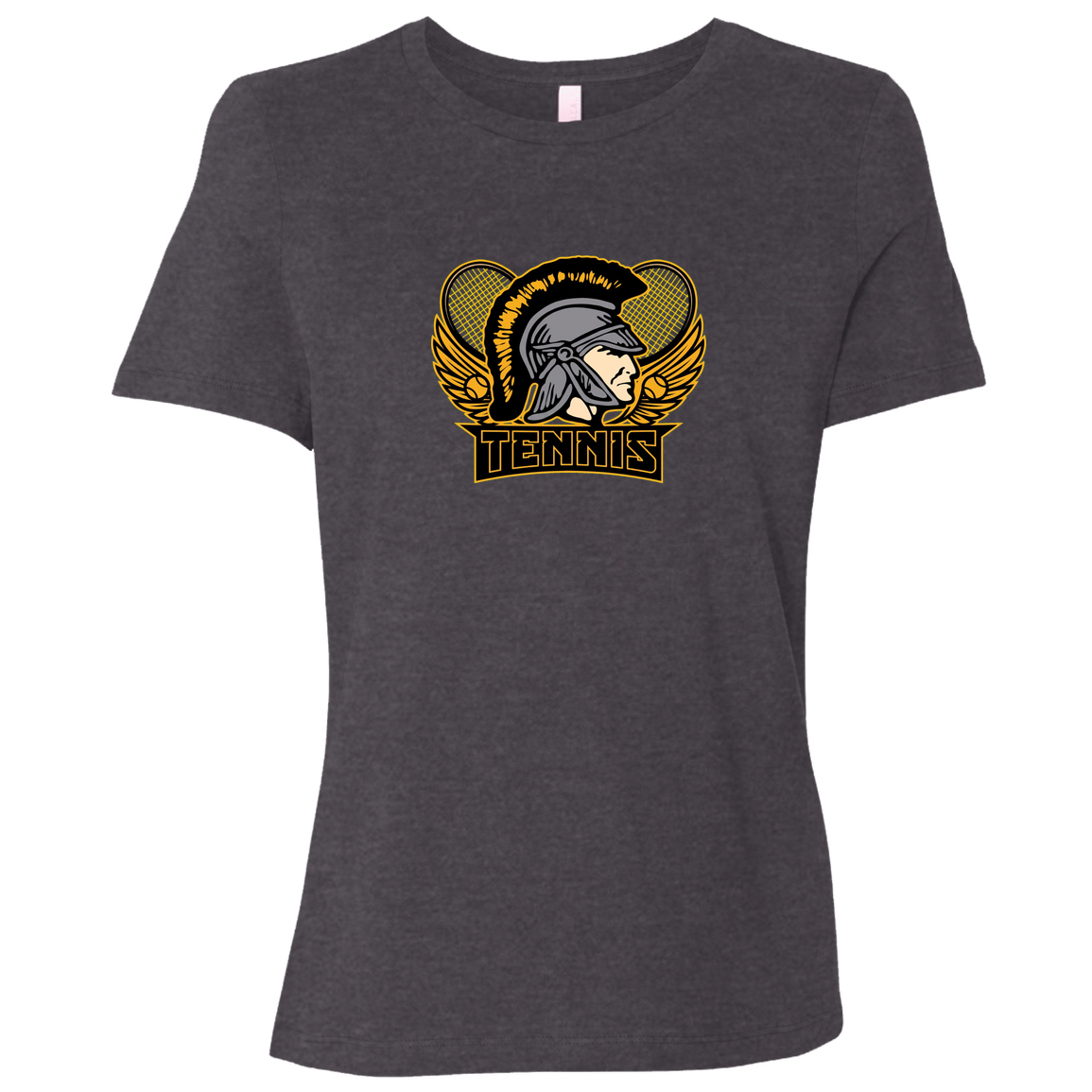 tc-trojans-tennis-insignia-v2-bella-canvas-ladies-relaxed-jersey-short-sleeve-t-shirt — Dark Grey Heather — Front — source sha256 fbb6f0c7e6d642a4a73e5c16e4363e2e6c7a81bafacbc4688e496a969bc85c1c — Color position 6
