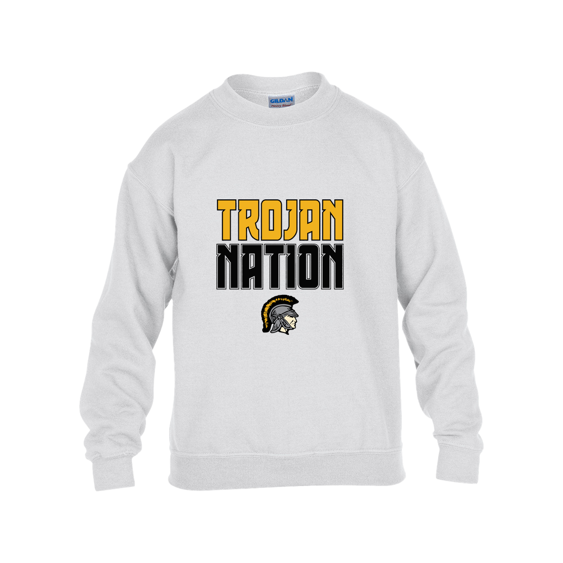 tc-trojans-trojan-nation-gildan-kids-heavy-blend-fleece-crew — White — Front — source sha256 11f14878cce18f5350286c3afd155778e311bab20957878f4c75a6f12d5c8429 — Color position 2