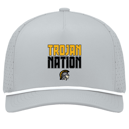 tc-trojans-trojan-nation-pacific-headwear-weekender-perforated-snapback-cap — Silver/White — Front — source sha256 3ce3b927daa9161e88a0b47ab693b9c2ed9ff2812a98a106c2188416febd3da6 — Color position 1