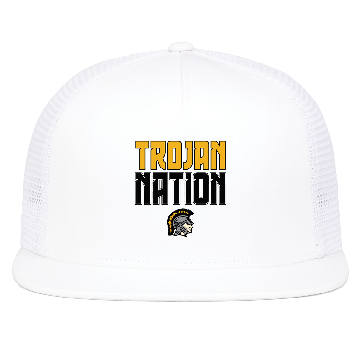 tc-trojans-trojan-nation-pacific-headwear-d-series-5-panel-trucker-snapback-cap — White — Front — source sha256 4f83779626d3c78c47f6dafe9440fcc794d2a79d9356dcd7158d1c06500832d6 — Color position 1