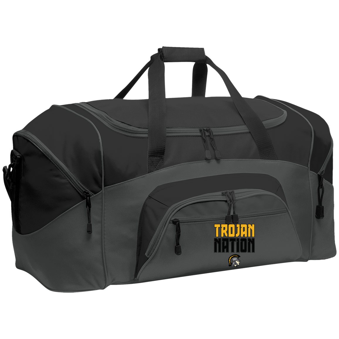 tc-trojans-trojan-nation-port-company-sport-duffel — Dark Charcoal/Black — Front — source sha256 5bdb1190cd008e92c3511850ae5ee0cbd134e25372212672b1120f3fc8f08034 — Color position 1