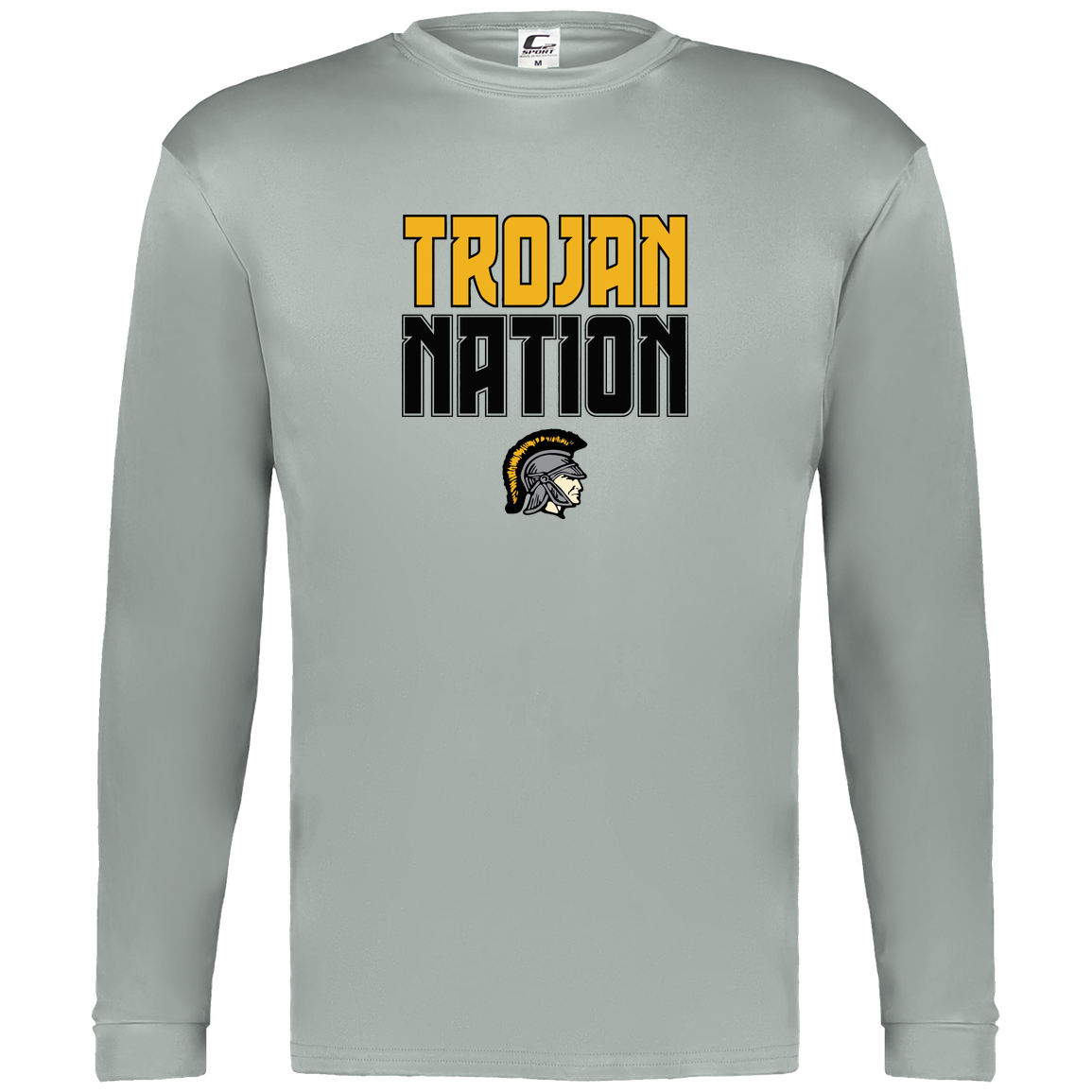 tc-trojans-trojan-nation-c2-mens-performance-long-sleeve-tee — Silver — Front — source sha256 68c6d0a915520a21c6360bd41dc3a968d4b41716fa6392e0a70c638c2acc8407 — Color position 1
