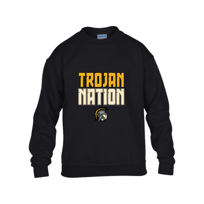 tc-trojans-trojan-nation-dark-gildan-kids-heavy-blend-fleece-crew — Black — Front — source sha256 3ed0f93ed5a2ad3cf132fbcad18606c0d59589e87e29bc81438d75000f94fe3c — Color position 1