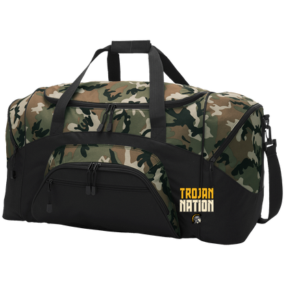 tc-trojans-trojan-nation-dark-port-company-sport-duffel — Black/Camouflage — Front — source sha256 55df3e034449ec7f2e43027997ef26cf95bdfcc394959120ed407a04f32a3c23 — Color position 2