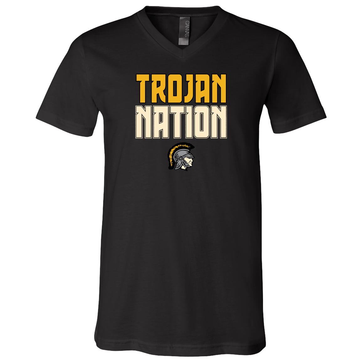 tc-trojans-trojan-nation-dark-bella-canvas-unisex-jersey-ss-v-neck-t-shirt — Black — Front — source sha256 57e277542c5d27bf8a2d34a9675d175a2dc026bc0dfa756c3c913c2e317dbb1c — Color position 1