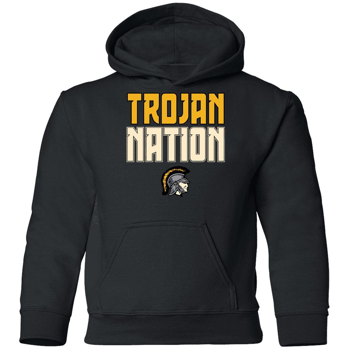 tc-trojans-trojan-nation-dark-gildan-youth-pullover-hoodie — Black — Front — source sha256 6cdbb47cf5f22a8e7cfed8f39c9c904771e166dd9dbb6460d6eaa41ad3c19daf — Color position 1