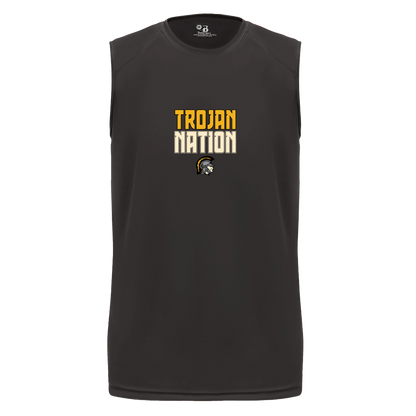 tc-trojans-trojan-nation-dark-badger-b-core-sleeveless-performance-tee — Black — Front — source sha256 6f40fa6d2340eb4ef5a606a21187cf16c2c88822895f0b09cc38f5786971a572 — Color position 1