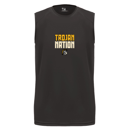 tc-trojans-trojan-nation-dark-badger-b-core-sleeveless-performance-tee — Black — Front — source sha256 6f40fa6d2340eb4ef5a606a21187cf16c2c88822895f0b09cc38f5786971a572 — Color position 1