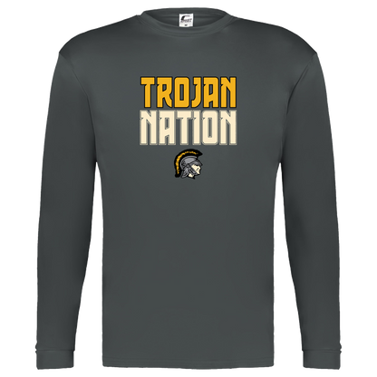 tc-trojans-trojan-nation-dark-c2-kids-performance-long-sleeve-tee — Graphite — Front — source sha256 91c53a041cf46c342f4ac7b52ae241e0951a2d7c162fd7aeb0db2deed9fe8893 — Color position 2
