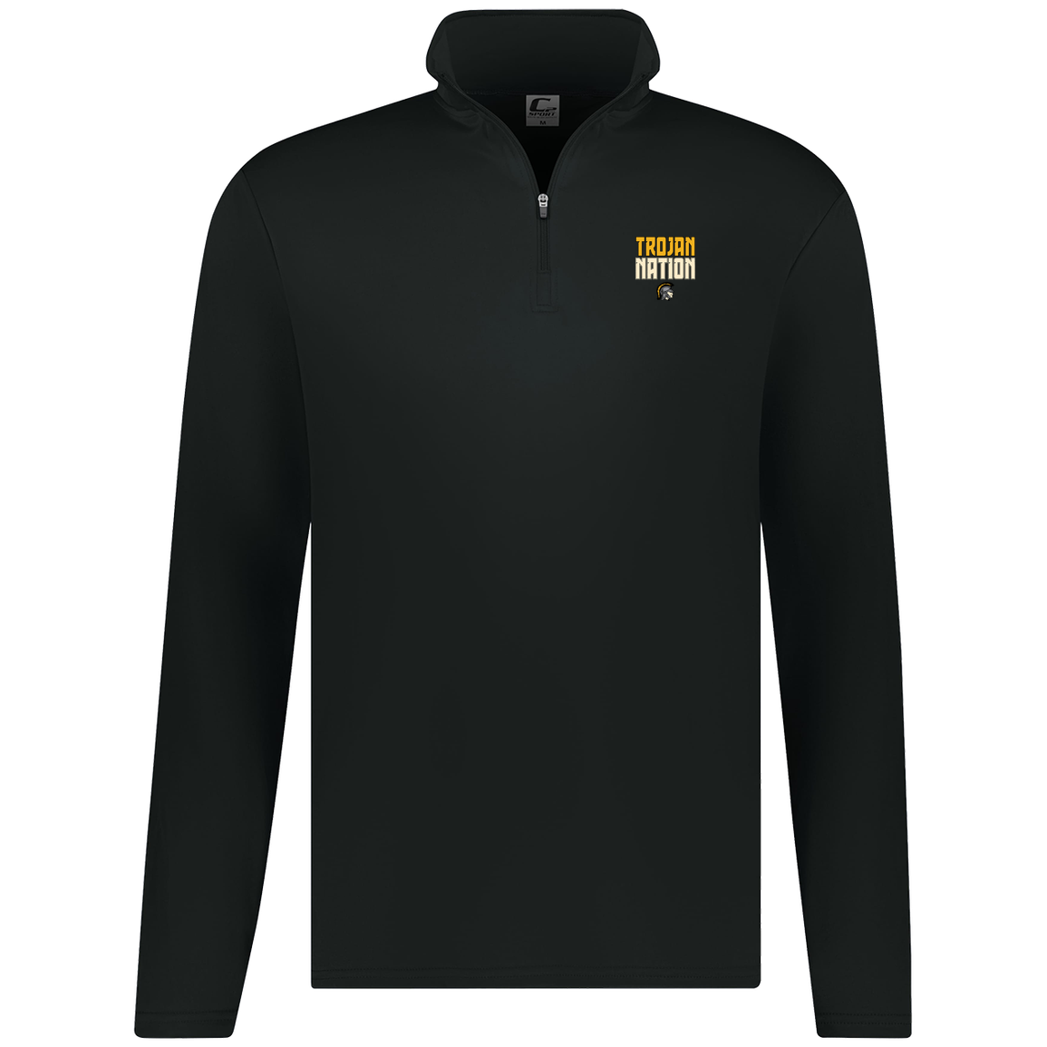 tc-trojans-trojan-nation-dark-c2-mens-1-4-zip-pullover — Black — Front — source sha256 a27146e118963cbc7152d671ddee2f59df54bb4f870379f0f11498080e74931f — Color position 1
