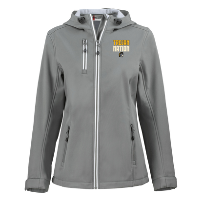 tc-trojans-trojan-nation-dark-clique-womens-eco-stretch-softshell-jacket — Slate — Front — source sha256 a98d02501429f2f8e49efc7ed0c82e73661b1ebed8650bd61543809cbe76262d — Color position 2