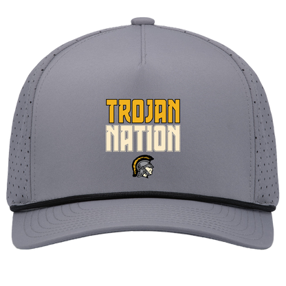 tc-trojans-trojan-nation-dark-pacific-headwear-weekender-perforated-snapback-cap — Graphite/Black — Front — source sha256 bbecd41ea4814a43b1597599c6a02ba8882ff0b9daeae8e0f35cff40dd7b0b36 — Color position 3
