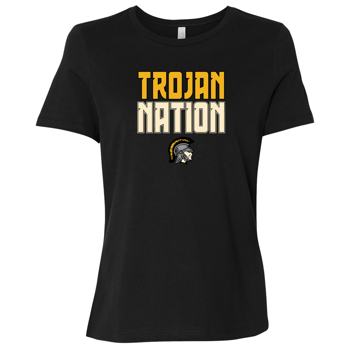 tc-trojans-trojan-nation-dark-bella-canvas-ladies-relaxed-jersey-short-sleeve-t-shirt — Black — Front — source sha256 cd06f9f5f4c581b6292076c3023bb0114970ab4c3d560e8b8a04e54a4b8c9a78 — Color position 1