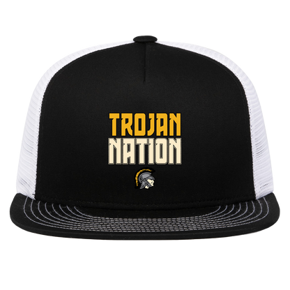 tc-trojans-trojan-nation-dark-pacific-headwear-d-series-5-panel-trucker-snapback-cap — Black/White — Front — source sha256 d53b484c633de0b89f2018fed695ce5c75928c9c0ca8d5b062faea5886772947 — Color position 2