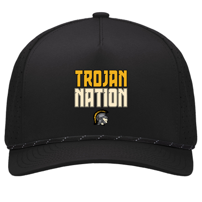 tc-trojans-trojan-nation-dark-pacific-headwear-weekender-perforated-snapback-cap — Black/Black — Front — source sha256 e9bde014ae3dc51d7c03fbee38c6fcad2442f75ab55895c55e4cbd22be3f542f — Color position 1