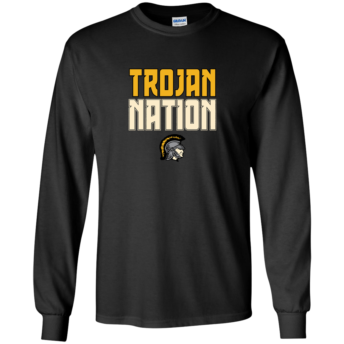 tc-trojans-trojan-nation-dark-gildan-youth-ls-t-shirt — Black — Front — source sha256 f5b6f46bc36a393224a0df1835ff751877e92cef92b9dc093392b2f5d033074a — Color position 1