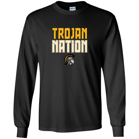 tc-trojans-trojan-nation-dark-gildan-youth-ls-t-shirt — Black — Front — source sha256 f5b6f46bc36a393224a0df1835ff751877e92cef92b9dc093392b2f5d033074a — Color position 1