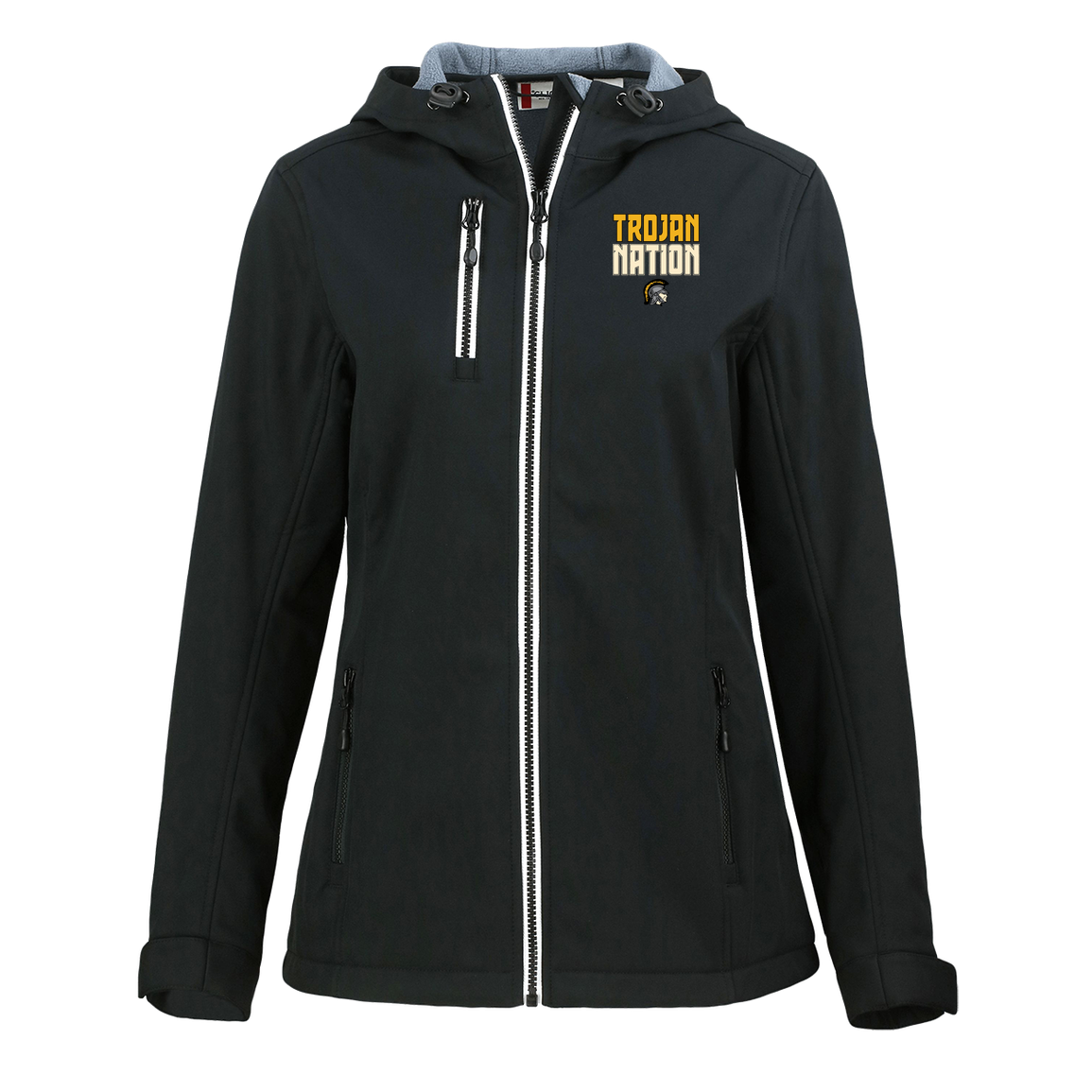 tc-trojans-trojan-nation-dark-clique-womens-eco-stretch-softshell-jacket — Black — Front — source sha256 f6552cdcf0de547b6ace1864fe85e5d62da9182f44bfae0f25270992692a1e30 — Color position 1