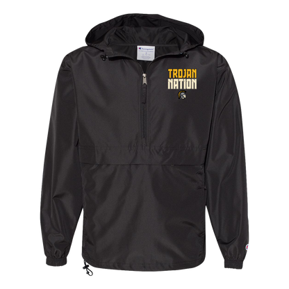 tc-trojans-trojan-nation-dark-champion-unisex-packable-anorak-jacket — Black — Front — source sha256 f9b5f20dca53dc323fcdfb3c93e3ec6330ee42edbc3ccab20d402c82fff09125 — Color position 1