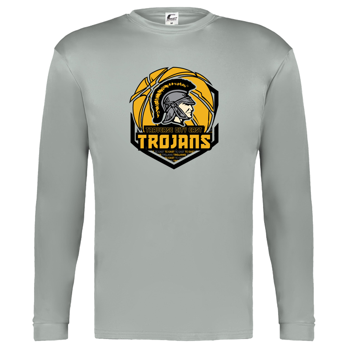 tc-trojans-trojans-team-apparel-c2-kids-performance-long-sleeve-tee — Silver — Front — source sha256 04bc5d01c7ad5090102b9a4f9186a9aa0d38b80e8811db9796dcaacab274c280 — Color position 3