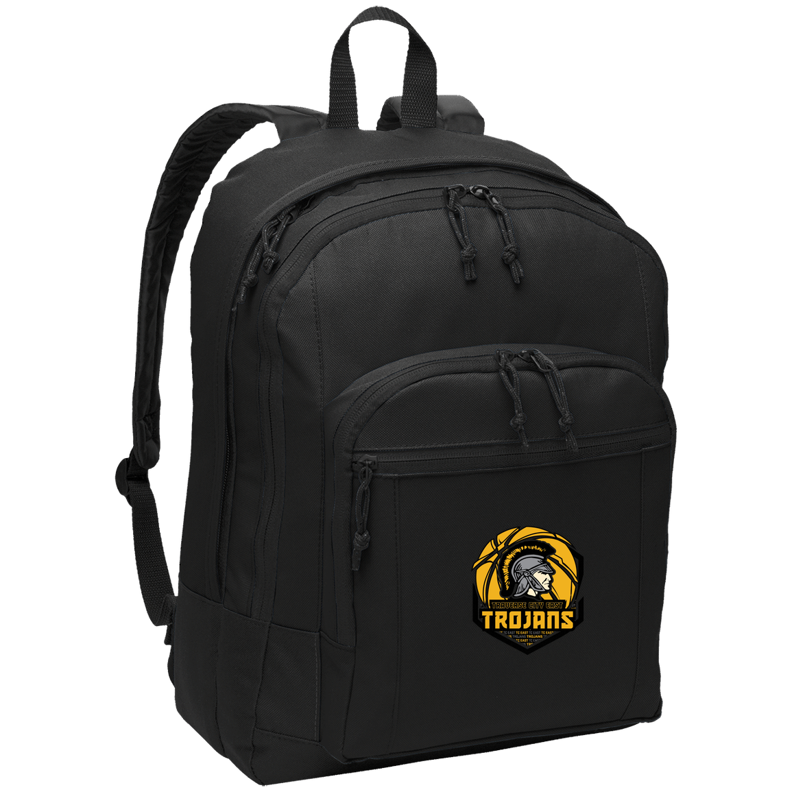 tc-trojans-trojans-team-apparel-port-authority-basic-backpack — Black — Front — source sha256 08540cd9c9b6410c745f8b445da9cff670353a6fc22dbf8ea6c42d41e605c705 — Color position 1