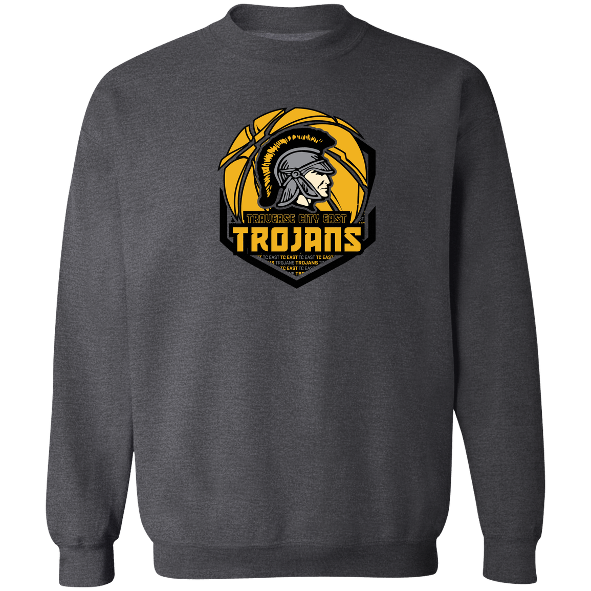 tc-trojans-trojans-team-apparel-gildan-crewneck-pullover-sweatshirt — Dark Heather — Front — source sha256 1319e9ef9a6f176ccb857d98b46387b8ab405b9b6368e802f6fda81387916768 — Color position 6