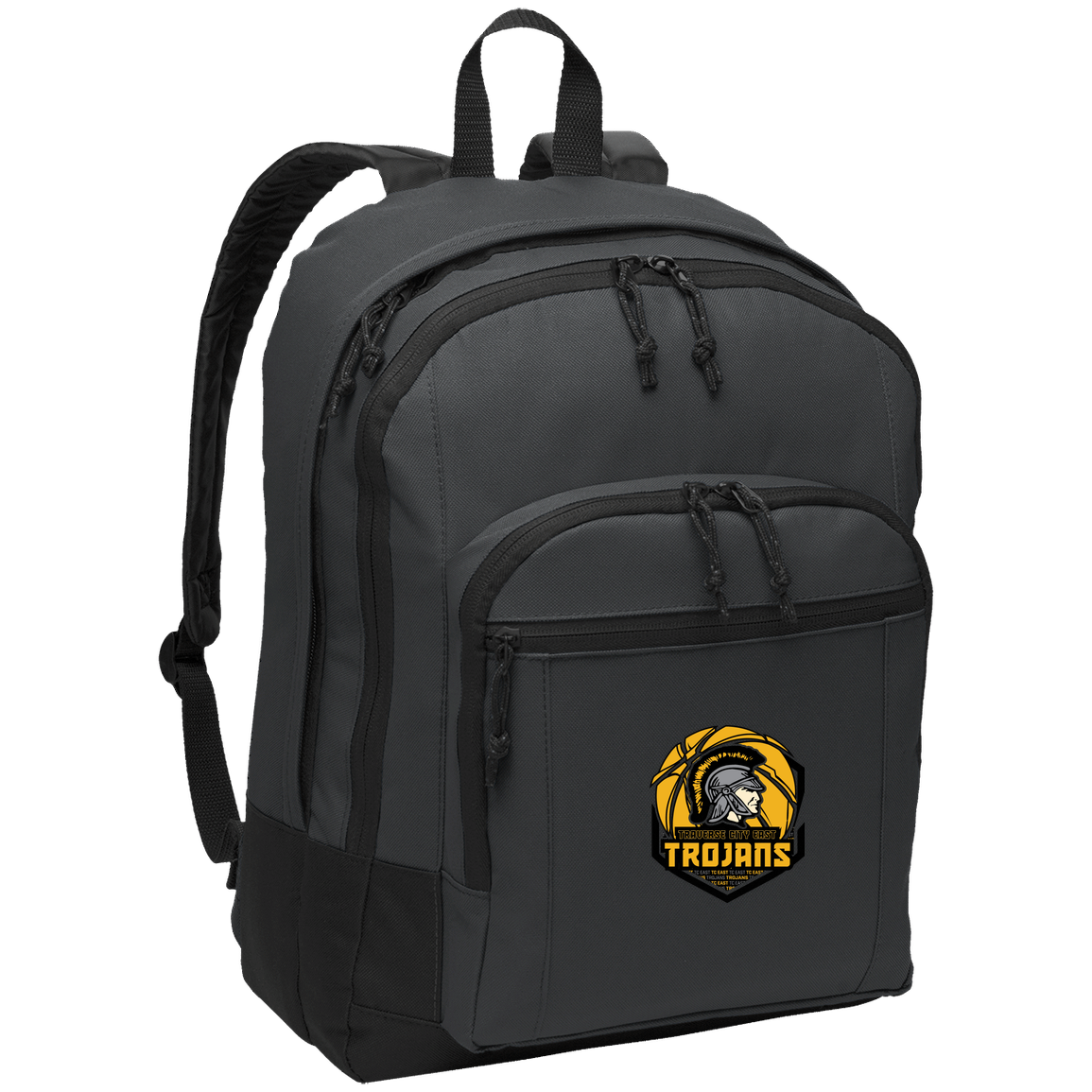 tc-trojans-trojans-team-apparel-port-authority-basic-backpack — Dark Charcoal — Front — source sha256 2a27ae8b9d10d2400911239882d5f1e637a64868930adc39fb90be0c9ce46b39 — Color position 2